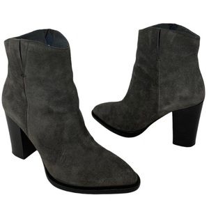 Vince Erving Charcoal/Grey Suede Western Style Boots US Size 7.5